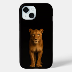 Coque Case-Mate iPhone Coque noire 4 Luxe pour iPhone 15, Noble Lioness