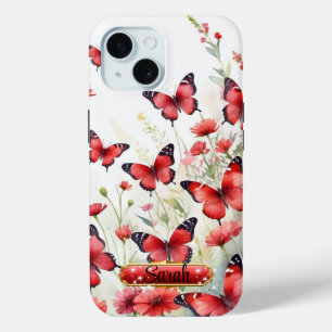 Coque Case-Mate iPhone Coque pour iPhone / iPad Papillons Rouges & Noirs 
