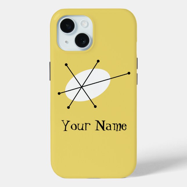 Coque Case-Mate iPhone Dazzle Jaune 'Nom' coque iphone vertical (Verso)