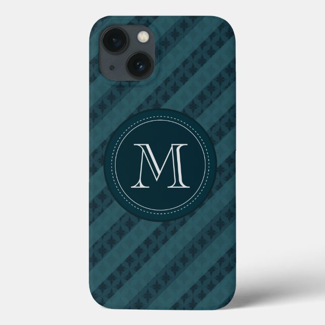 Coque Case-Mate iPhone Deep Aqua Navy Blue Custom Monogram iPhone 6 Coque (Verso)