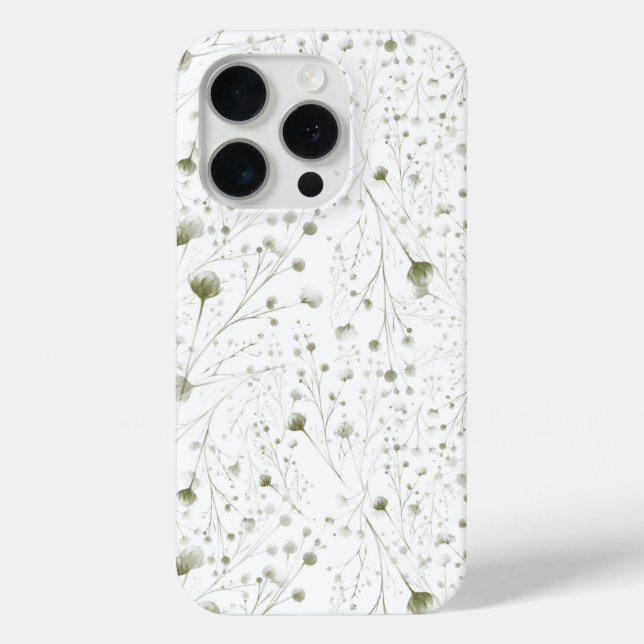 Coque Case-Mate iPhone Délicat coque iphone de fleurs vertes avec Botani  (Verso)