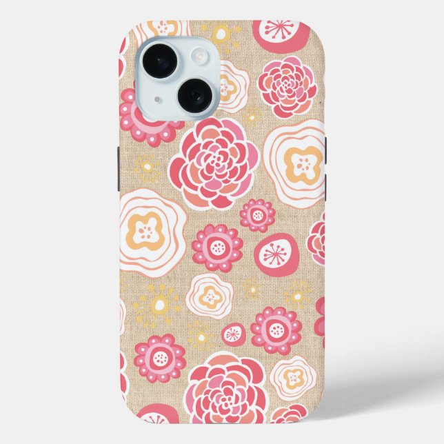 Coque Case-Mate iPhone Designer Floral Pattern Apple Iphone 15 Coque de c (Verso)