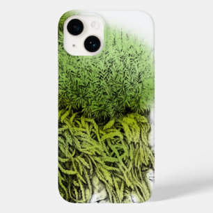 Coque Case-Mate iPhone Dessin de mousse avec coque iphone vert superposé
