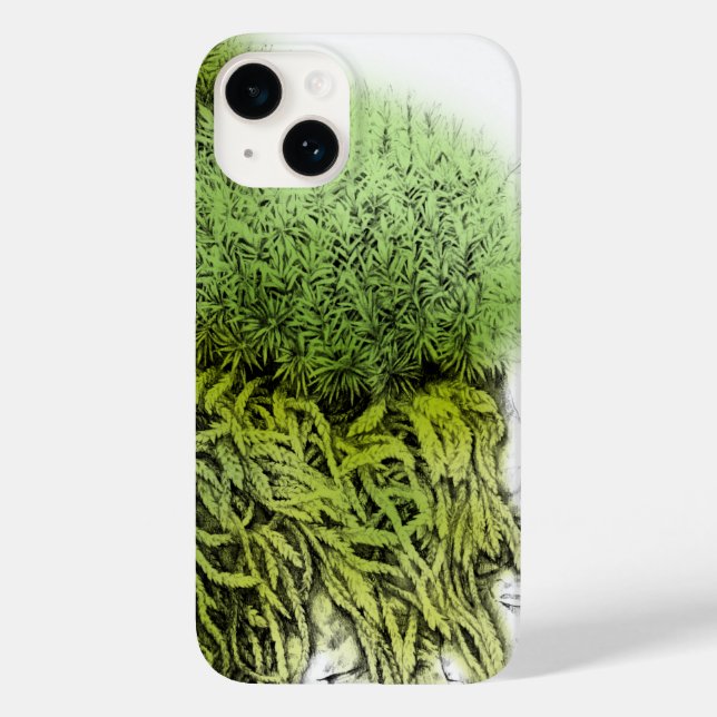 Coque Case-Mate iPhone Dessin de mousse avec coque iphone vert superposé (Verso)