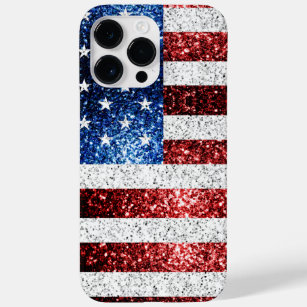 Coque Case-Mate iPhone drapeau américain rouge blanc brillant parties sci