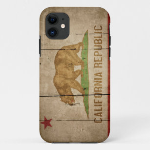 Coque Case-Mate iPhone Drapeau en bois rocailleux de la Californie
