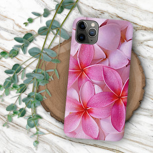 Coque Case-Mate iPhone Élégant Chic Pastel Rose Hawaiian Plumeria Fleurs