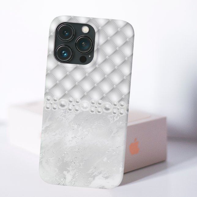 Coque Case-Mate iPhone Elégant Diamant blanc Tuft et coque iphone Pearl (Créateur téléchargé)