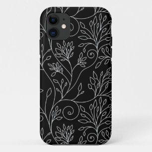 Coque Case-Mate iPhone Élégant noir fleurs blanches iPhone 5 Coque