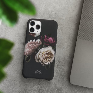 Coque Case-Mate iPhone Élégant Rose floral foncé personnalisé