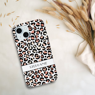 Coque Case-Mate iPhone Élégant Rose Gold Empreinte de léopard personnalis