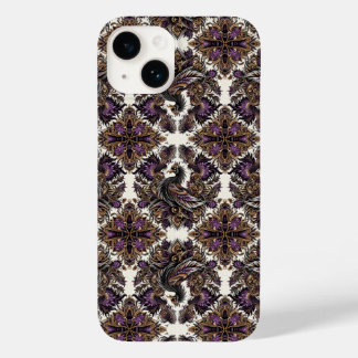 Coque Case-Mate iPhone Élégant violet or Batik corbeau coque iphone