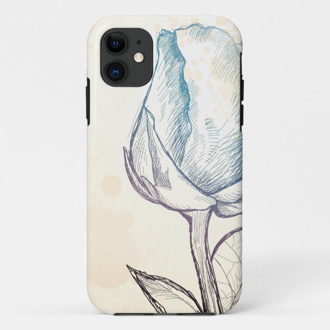 Coque Case-Mate iPhone Esquisse d'un rose, coque iphone (Dos)