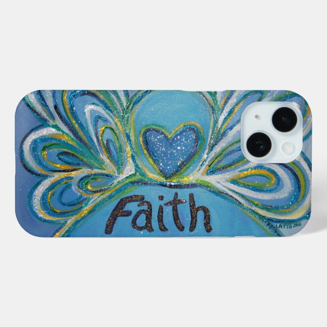 Coque Case-Mate iPhone Faith Angel Word Art coque iphone personnalisé (Verso (horizontal))