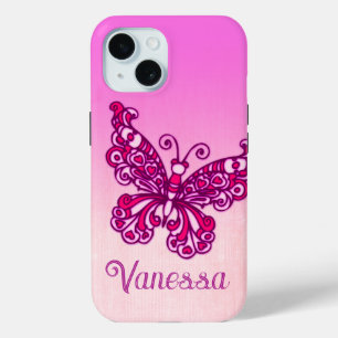 Coque Case-Mate iPhone Filles nommées papillon rose violet iphone 5 coque