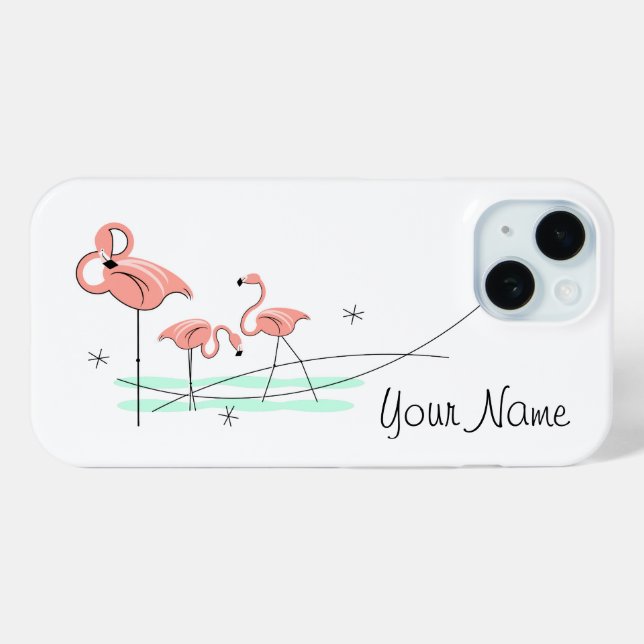 Coque Case-Mate iPhone Flamant rose Ocean Trio "Nom" coque iphone (Verso (horizontal))