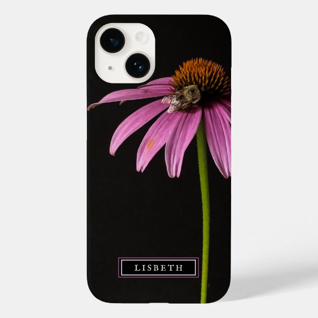 Coque Case-Mate iPhone Fleur rose et coque iphone d'abeilles bosselées (Verso)