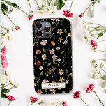 Coque Case-Mate iPhone Fleur sauvage floral noir personnalisé<br><div class="desc">Cherchez-vous un étui téléphonique pour votre tout nouvel iPhone 14? Fleur sauvage floral noir personnalisé Coque-Mate iPhone 14 Coque.</div>