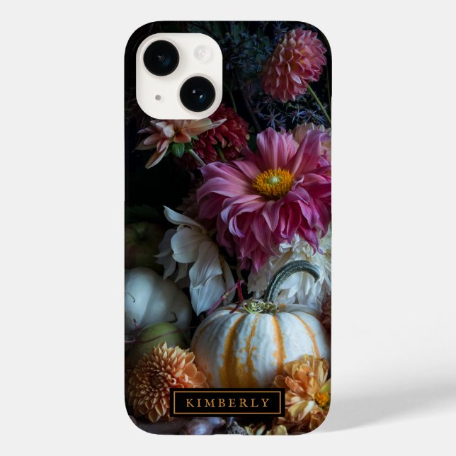 Coque Case-Mate iPhone Fleurs d'automne et coque iphone de citrouilles (Verso)