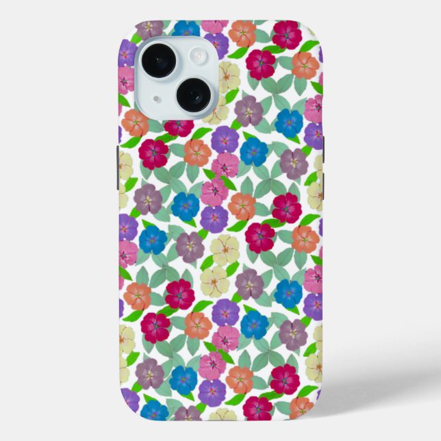 Coque Case-Mate iPhone Fleurs de géranium IPhone 15 Coque robuste (Verso)