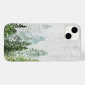 Coque Case-Mate iPhone Forêt de pin d'aquarelle rustique sur bois Texté (Back (Horizontal))