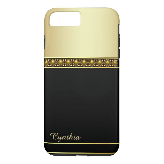 Coque Case-Mate iPhone Glam Black et Gold Tone iPhone 7 Plus Coque (Dos)