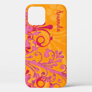 Coque Case-Mate iPhone Gras Hot Rose Orange élégant Floral iPhone 6 coque