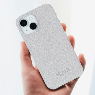 Coque Case-Mate iPhone Gray Faux cuir Look Monogramme coque iphone
