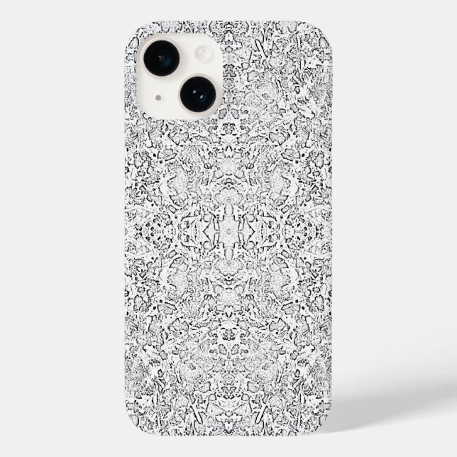 Coque Case-Mate iPhone Gris et blanc Formes Motif iPhone 14 Coque (Verso)