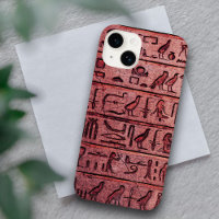 Hiéroglyphes égyptiens anciens Red iPhone 14 Coque