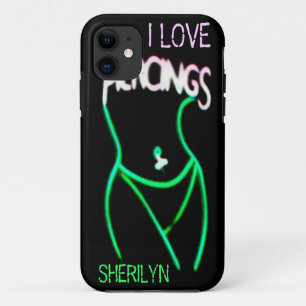 Coque Case-Mate iPhone I LOVE PIERCINGS Green Neon Lady iPhone 5 Coque