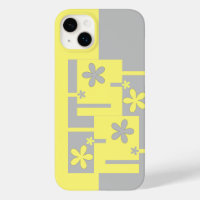 impression gris et jaune, coque iphone Coque-mat
