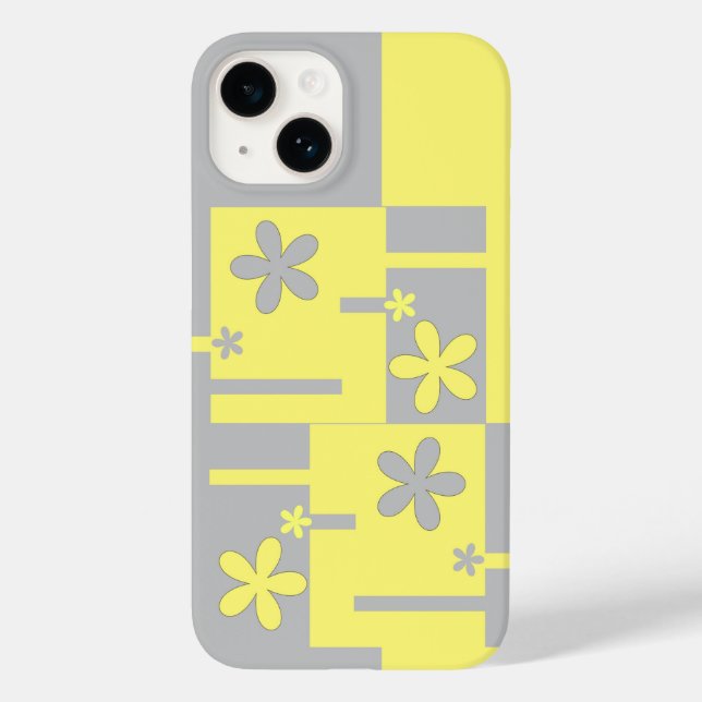 Coque Case-Mate iPhone impression gris et jaune, coque iphone Coque-mat (Verso)