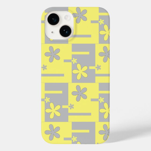 Coque Case-Mate iPhone impression gris et jaune, coque iphone Coque-mat (Verso)