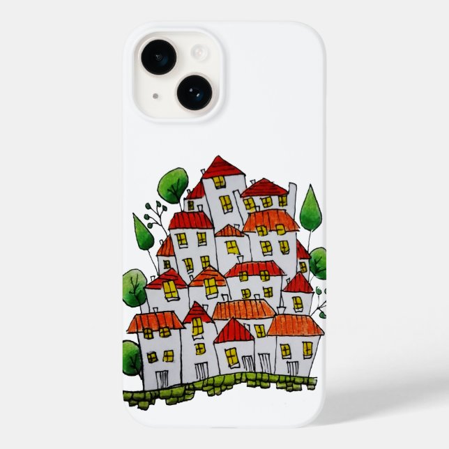 Coque Case-Mate iPhone iPhone 14 coque (Doodle - dessiné à la main) (Verso)