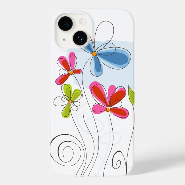 Coque Case-Mate iPhone iPhone 14 Fleurs peintes par Coque (Verso)