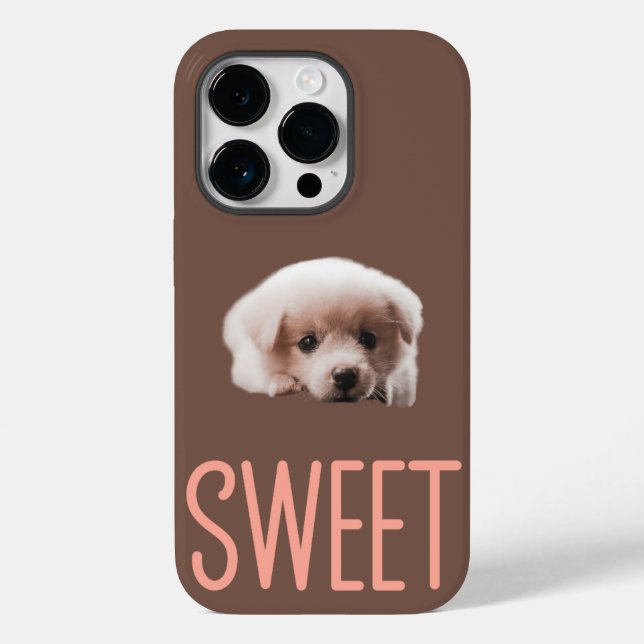 Coque Case-Mate iPhone iPhone 14 Pro Coque Sweet Puppy et conception Brow (Verso)