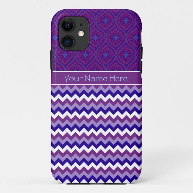 Coque Case-Mate iPhone iPhone 5 Coque à personnaliser : Purple Chevrons (Dos)