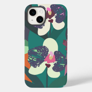 Coque Case-Mate iPhone Jardin coloré Abstrait de l'orchidée botanique