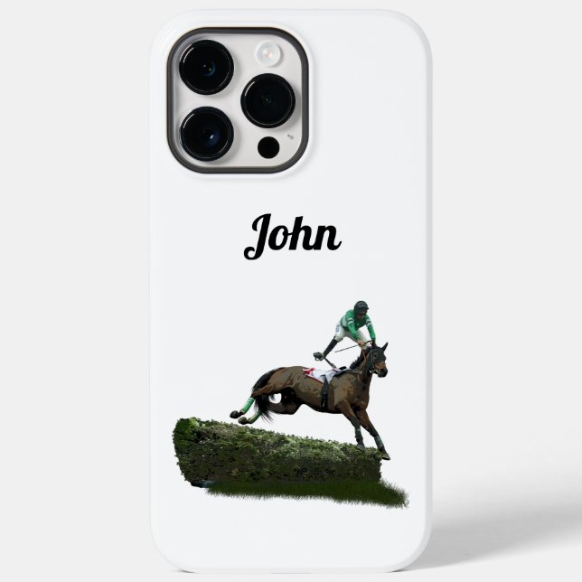 Coque Case-Mate iPhone Jockey Cheval En Vert iPhone / coque ipad (Verso)