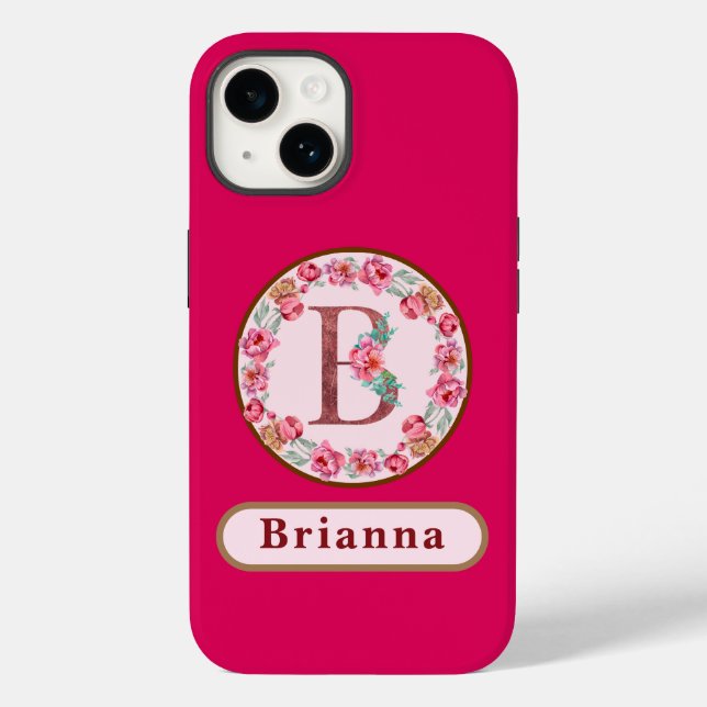 Coque Case-Mate iPhone Joli Monogramme B Floral Coque-Mate coque iphone (Verso)