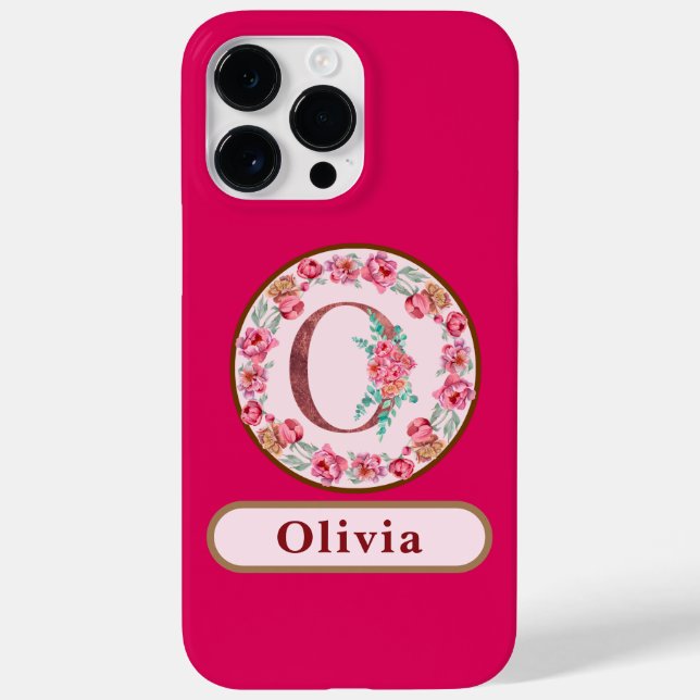 Coque Case-Mate iPhone Joli Monogramme O Floral Coque-Mate coque iphone (Verso)