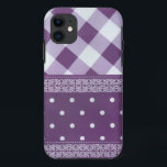 Coque Case-Mate iPhone Joli violet à damiers Damask Motif sans joint<br><div class="desc">Lovely Purple checkered Damask Seamless Pattern Beautiful amazing Purple and white diamond design tartan plaid pattern on amazing purple background. One of the latest perfect geometrical repeated simple elegant fashion design for all those who love this color of power for that special wedding occasion, birthday, sentimental gift and for the...</div>