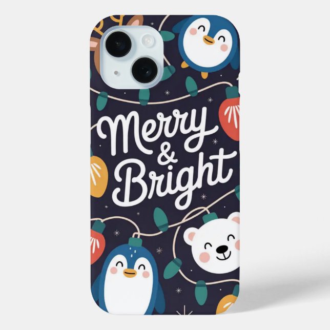 Coque Case-Mate iPhone Joyeux et brillants feux de Noël iPhone / coque ip (Verso)