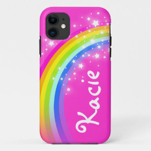 Coque Case-Mate iPhone Kacie arc-en-ciel rose vif filles nom coque iphone