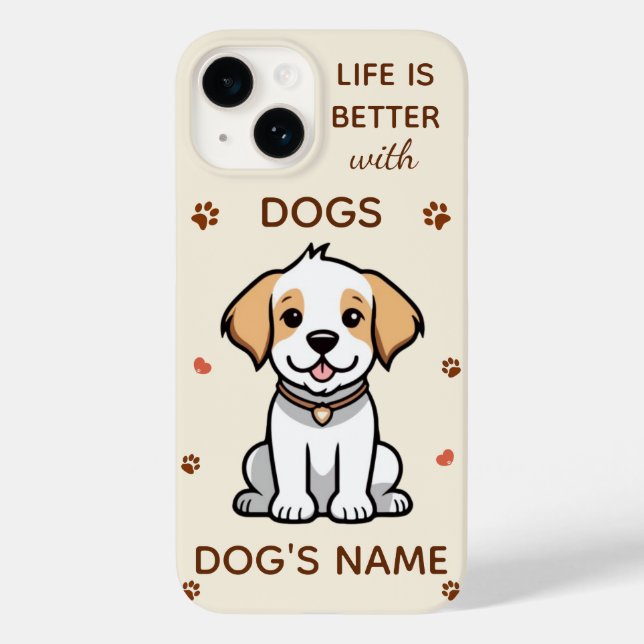 Coque Case-Mate iPhone La vie est meilleure avec les chiens coque iphone  (Verso)