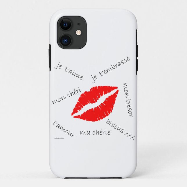 Coque Case-Mate iPhone L'amour Français coque iphone de baiser (Dos)