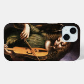 Coque Case-Mate iPhone L'ange de Léonard de Vinci en vert avec une Vielle (Back (Horizontal))