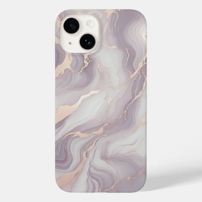 Coque Case-Mate iPhone Lavender Marble iPhone 14 Coque avec Veines Argent (Verso)