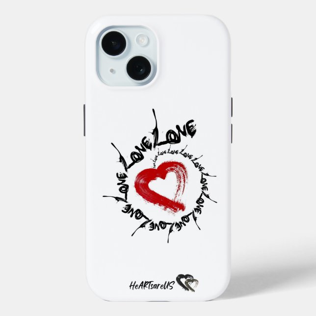 Coque Case-Mate iPhone Love Hearts iPhone 15 Coque (Verso)